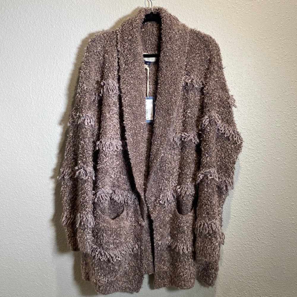 NWT Universal Thread Mauve Fringe Cardigan